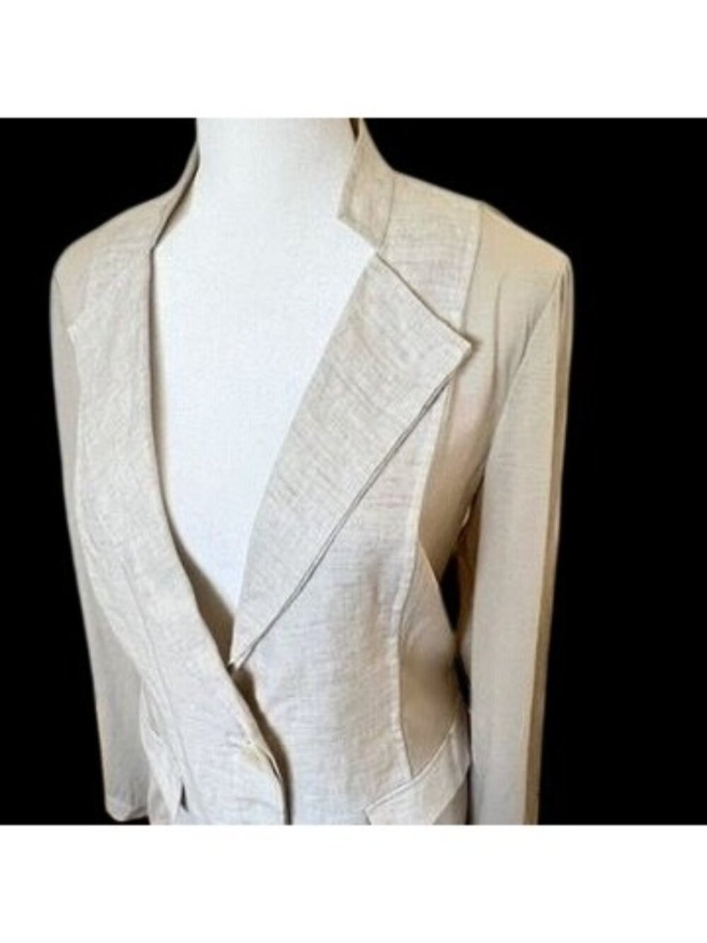Lafayette 148 New York Raffia Multi Linen Cotton Hemp Blend Blazer Jacket Sz 4 - Picture 2 of 9
